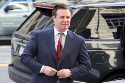 Former Trump campaign manager Paul Manafort arrives for arraignment on a third superseding indictment against him by special counsel Robert Mueller on charges of witness tampering, at U.S. District Court in Washington, D.C. Photo by Jonathan Ernst/Reuters