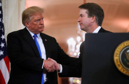U.S. President Donald Trump introduces his Supreme Court nominee judge Brett Kavanaugh in the East Room of the White House in Washington, U.S., July 9, 2018. REUTERS/Leah Millis