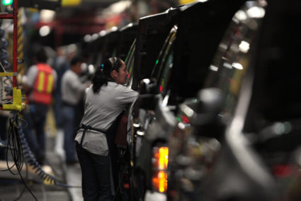 Workers at a General Motors plant in the city of Silao, in the state of Guanajuato, Mexico. File photo by Henry Romero/Reuters