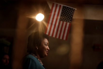 Stacey Abrams, running for the Democratic primary for Georgia's 2018 governor's race, speaks at a Young Democrats of Cobb County meeting as she campaigns in Cobb County, Georgia, in November. Photo by Chris Aluka Berry/Reuters