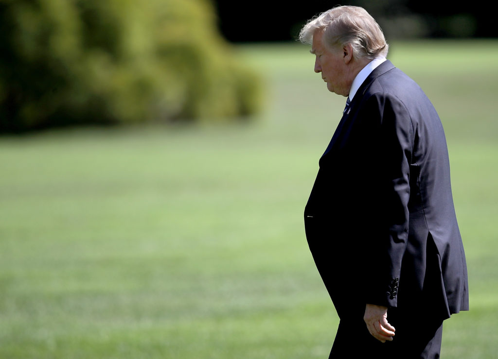 WASHINGTON, DC - SEPTEMBER 06: U.S. President Donald Trump departs the White House September 6, 2018 in Washington, DC. Tr...