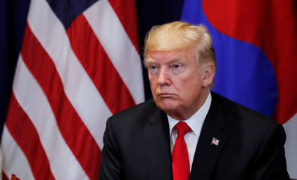 When asked by reporters, U.S. President Donald Trump would not say Monday whether he has confidence in Deputy Attorney General Rod Rosenstein. REUTERS/Carlos Barria