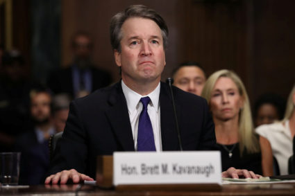 Judge Brett Kavanaugh testifies before the Senate Judiciary Committee during his Supreme Court confirmation hearing in the Dirksen Senate Office Building on Capitol Hill in Washington, DC, U.S., September 27, 2018. Win McNamee/Pool via REUTERS