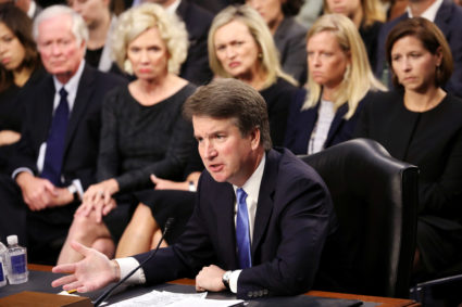 U.S. Supreme Court nominee judge Brett Kavanaugh testifies during his Senate Judiciary Committee confirmation hearing on Capitol Hill in Washington, U.S., September 5, 2018. REUTERS/Chris Wattie - RC1D7ABEB9A0