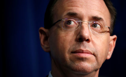 U.S. Deputy Attorney General Rod Rosenstein speaks during a news conference on the dangers law enforcement and first responders face when encountering fentanyl at DEA Headquarters in Arlington, Virginia, U.S., June 6, 2017. REUTERS/Kevin Lamarque