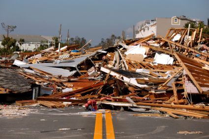 Rubble left in the aftermath of Hurricane Michael is pictured in Mexico Beach, Florida. Photo by Jonathan Bachman/Reuters