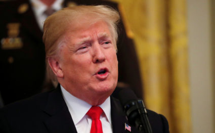President Donald Trump speaks about the apparent pipe bombs sent in packages addressed to political figures and CNN during an event in the East Room of the White House on administration efforts to "combat the opioid crisis" in Washington, D.C. Photo by Leah Millis/Reuters