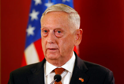 File photo of Secretary of Defense James Mattis by Ognen Teofilovski/Reuters
