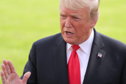 U.S. President Donald Trump speaks to reporters as he departs the White House for travel to Iowa in Washington, U.S. October 9, 2018. REUTERS/Jonathan Ernst