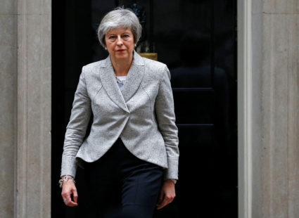 Britain's Prime Minister Theresa May addresses the media outside 10 Downing Street in London. Photo by Henry Nicholls/Reuters