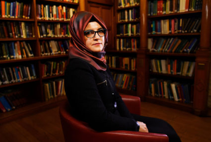 Hatice Cengiz, fiancee of slain Saudi journalist Jamal Khashoggi, is seen during an interview with Reuters in London, Britain, October 29, 2018. REUTERS/Dylan Martinez