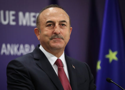 Turkey's Foreign Minister Mevlut Cavusoglu attends a news conference in Ankara, Turkey November 22, 2018. Cem Ozdel/Turkish Foreign Ministry/Handout via RE UTERS