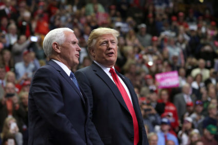 U.S. President Donald Trump and Vice President Mike Pence rally with supporters in Chattanooga, Tennessee, U.S. November 4, 2018. REUTERS/Jonathan Ernst