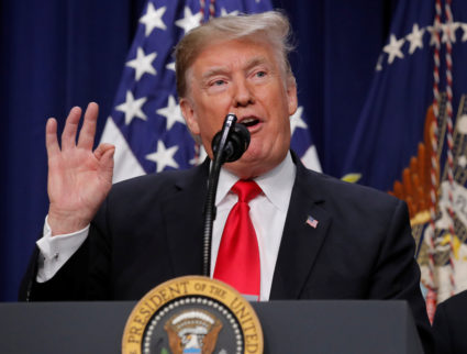 U.S. President Donald Trump speaks during a signing ceremony for H.R. 2, the 'Agriculture Improvement Act of 2018' in Washington, U.S., December 20, 2018. REUTERS/Jim Young