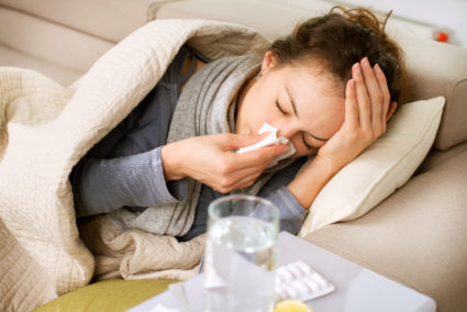 Individuals with cold or flu infections can spread contagious viruses before symptoms begin. Photo by Subbotina Anna/Adobe Stock