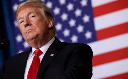 U.S. President Donald Trump pauses while delivering remarks at the Project Safe Neighborhoods National Conference in Kansas City, Missouri, U.S., December 7, 2018. Photo by Jonathan Ernst/Reuters