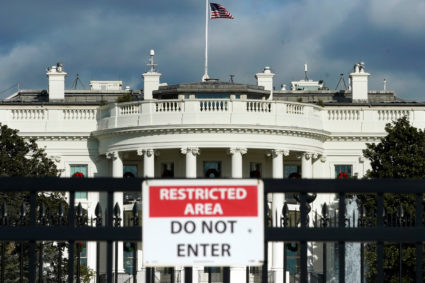 The White House is seen on the first day of a partial federal government shutdown in Washington, D.C. Photo by Yuri Gripas/Reuters