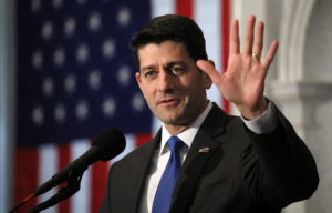 Retiring U.S. Speaker of the House Paul Ryan delivers his farewell address in the Great Hall of the Library of Congress in Washington, U.S., December 19, 2018. REUTERS/Jonathan Ernst - RC1E95E127C0