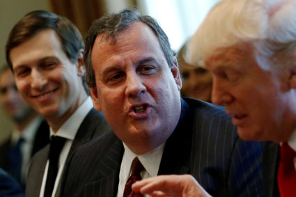 New Jersey Governor Chris Christie joins U.S. President Donald Trump for an opioid and drug abuse listening session at the White House on March 29, 2017. Christie has said he does not want to be considered for Trump's chief of staff. Photo by Jonathan Ernst/Reuters