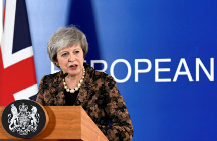 Prime Minister Theresa May attends a news conference after a European Union leaders summit in Brussels, Belgium on December 14, 2018. Photo by Piroschka Van De Wouw/Reuters