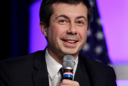 Pete Buttigieg, mayor of South Bend, Indiana, and a candidate for Democratic National Committee Chairman, speaks during a Democratic National Committee forum in Baltimore, Maryland. Photo by Joshua Roberts/Reuters