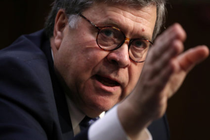 William Barr testifies before a Senate Judiciary Committee hearing on his nomination to be attorney general of the United States on Capitol Hill in Washington, U.S., January 15, 2019. REUTERS/Jonathan Ernst