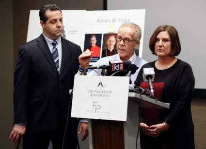 Cindy Yesko is presented as a survivor of clergy sex abuse by a legal team of attorneys Jeff Anderson and Marc Pearlman, during a news conference in Chicago, Illinois, U.S., January 3, 2019. REUTERS/Kamil Krzaczynski