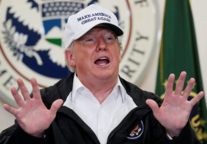 U.S. President Donald Trump speaks during a roundtable discussion at the McAllen U.S. Border Patrol Station at the U.S. - Mexico border in McAllen, Texas, U.S., January 10, 2019. Photo by REUTERS/Leah Millis