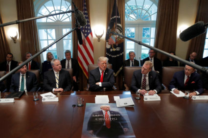U.S. President Donald Trump attends a Cabinet meeting on day 12 of the partial U.S. government shutdown at the White House in Washington, U.S., January 2, 2019. REUTERS/Jim Young