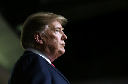 President Donald Trump pauses during a rally at El Paso County Coliseum in El Paso, Texas. Photo by Leah Millis/Reuters