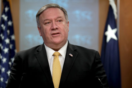 U.S. Secretary of State Mike Pompeo holds a news briefing at the State Department February 01, 2019 in Washington, DC. Citing Russia's violation of the Intermediate-Range Nuclear Forces Treaty, Pompeo announced that the United States will withdraw in 180 days from the treaty, which has been a centerpiece of nuclear arms control since the Cold War. (Photo by Chip Somodevilla/Getty Images)