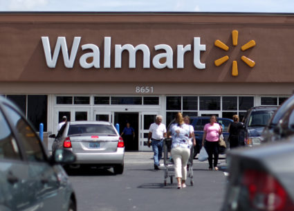 Customers are seen at a Wal-Mart market in Miami, Florida. Photo by Carlos Barria/Reuters