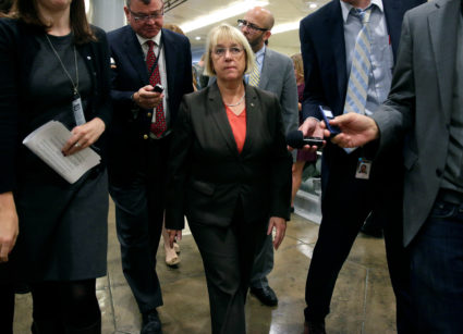 Senator Patty Murray, D-Wash., arrives for a vote on Capitol Hill in Washington in this October 18, 2017 file photo. Murray said the GOP bill would women to accept care that might conflict with their wishes "at a deeply personal, often incredibly painful moment." Photo by Joshua Roberts/Reuters