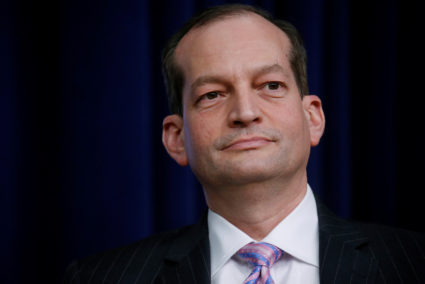 U.S. Labor Secretary Alexander Acosta takes part in a forum called Generation Next at the Eisenhower Executive Office Building in Washington on March 22, 2018. Photo by Leah Millis/Reuters