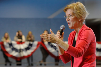 Potential 2020 Democratic presidential candidate U.S. Senator Elizabeth Warren (D-MA) speaks at an Organizing Event in Manchester, New Hampshire, U.S., January 12, 2019. REUTERS/Brian Snyder - RC1600328180