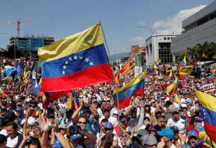 Opposition supporters take part in a rally against Venezuelan President Nicolas Maduro's government in Caracas, Venezuela February 2, 2019. Photo by Carlos Garcia Rawlins/Reuters