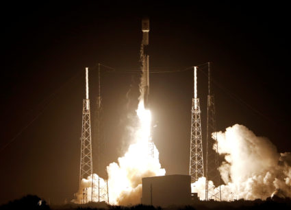A SpaceX Falcon 9 rocket carrying Israel's first spacecraft designed to land on the moon lifts off on the first privately-funded lunar mission at the Cape Canaveral Air Force Station in Florida on February 21, 2019. Photo by Joe Skipper/Reuters