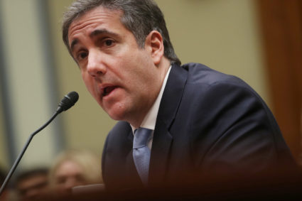 Michael Cohen, the former personal attorney of U.S. President Donald Trump, testifies before a House Committee on Oversight and Reform hearing on Capitol Hill on February 27, 2019. Photo by Jonathan Ernst/Reuters