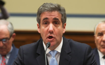 Michael Cohen, the former personal attorney of U.S. President Donald Trump, reads his opening statement as he testifies at a House Committee on Oversight and Reform hearing on Capitol Hill in Washington, U.S., February 27, 2019. Photo by REUTERS/Jonathan Ernst