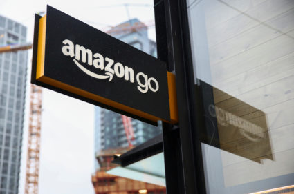 A sign for the new Amazon Go store on 7th Avenue at Amazon's Seattle headquarters in Seattle, Washington, U.S., January 29, 2018. Photo by Lindsey Wasson/Reuters