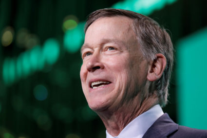 Former Gov. John Hickenlooper (D-Colo.) speaks at the United States Conference of Mayors winter meeting in Washington, D.C. Photo by Yuri Gripas/Reuters