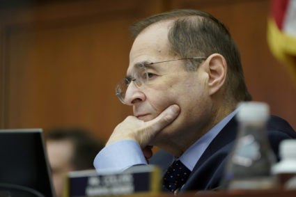 House Judiciary Committee Chairman Jerrold Nadler (D-N.Y.) listens as Acting U.S. Attorney General Matthew Whitaker testifies before a House Judiciary Committee hearing on oversight of the Justice Department on Capitol Hill in Washington, D.C. Photo by Joshua Roberts/Reuters