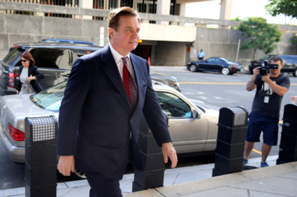 Former Trump campaign chairman Paul Manafort arrives for arraignment on a third superseding indictment against him by Special Counsel Robert Mueller on charges of witness tampering, at U.S. District Court in Washington, D.C. Photo by Jonathan Ernst/Reuters