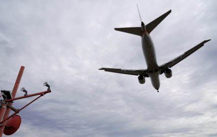 An American Airlines Boeing 737 MAX 8 flight from Los Angeles lands at Reagan National Airport shortly after an announcement was made by the FAA that the planes were being grounded by the United States. Photo by Joshua Roberts/REUTERS