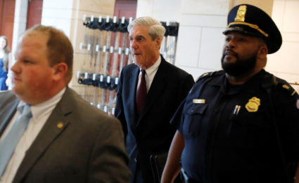 Special Counsel Robert Mueller departs after briefing the U.S. House Intelligence Committee on his investigation of potential collusion between Russia and the Trump campaign on Capitol Hill in Washington, on June 20, 2017. Photo by Aaron P. Bernstein/Reuters