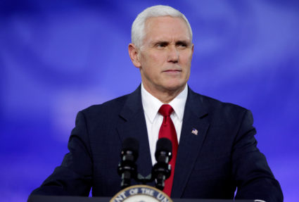 Vice President Mike Pence speaks at the Conservative Political Action Conference (CPAC) in National Harbor, Maryland, U.S., February 23, 2017. REUTERS/Joshua Roberts - RC16482B9060