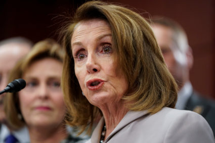 Speaker of the House Nancy Pelosi, D-Calif. speaks during the introduction of the Climate Action Now Act on Capitol Hill on March 27, 2019. Pelosi and other Democrats have demanded Attorney General William Barr release special counsel Robert Mueller's full report on the Russia investigation. Photo by Joshua Roberts/Reuters