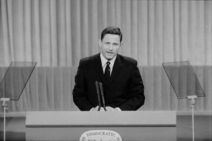 Senator Birch Bayh, D-Indiana, speaks at the 1968 Democratic National Convention in Chicago. Photo courtesy: Library of Congress