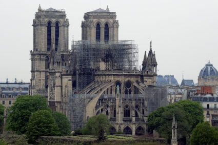 A view shows Notre-Dame Cathedral after a massive fire devastated large parts of the gothic gem in Paris. Photo by Gonzalo Fuentes/Reuters