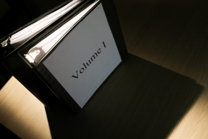 Official binders given to reporters with Special Counsel Robert Mueller's report on Russian interference in the 2016 U.S. presidential election are seen in Washington, on April 18, 2019. Photo by Jonathan Ernst/Reuters